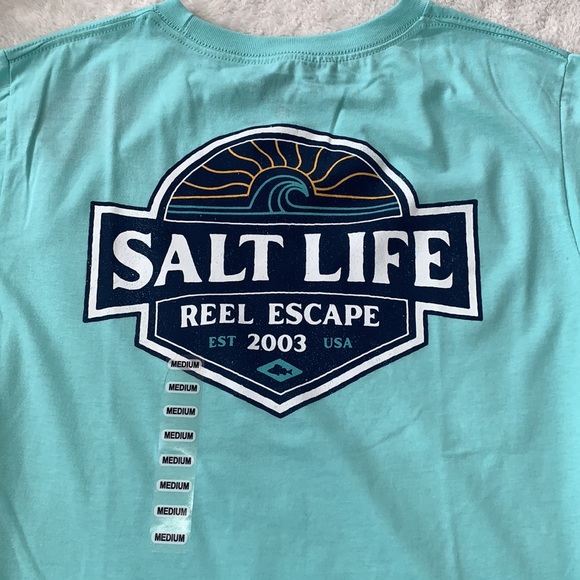 NEW Salt Life Boys Ocean Blue Logo T-Shirt Youth Medium - Picture 2 of 9